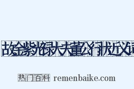 故金紫光禄大夫董公行状近义词是什么意思的图片